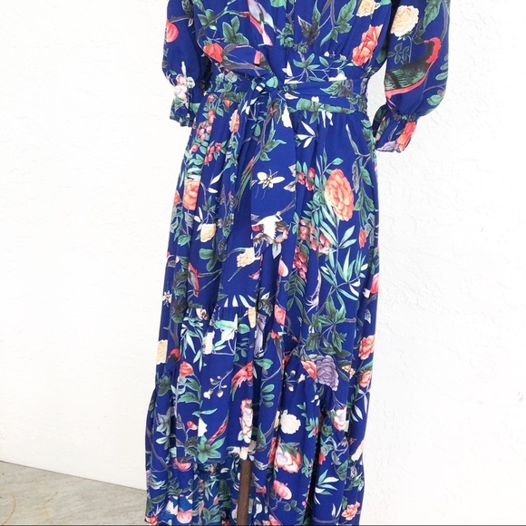 Beautiful Blue Bird High Low Italian Boho Maxi Dress - Picture 4 of 9